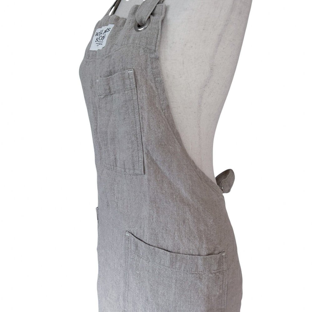 Williams Sonoma NWT 100% Linen Apron Natural Boho Minimalist Sand Tone - Picture 5 of 10